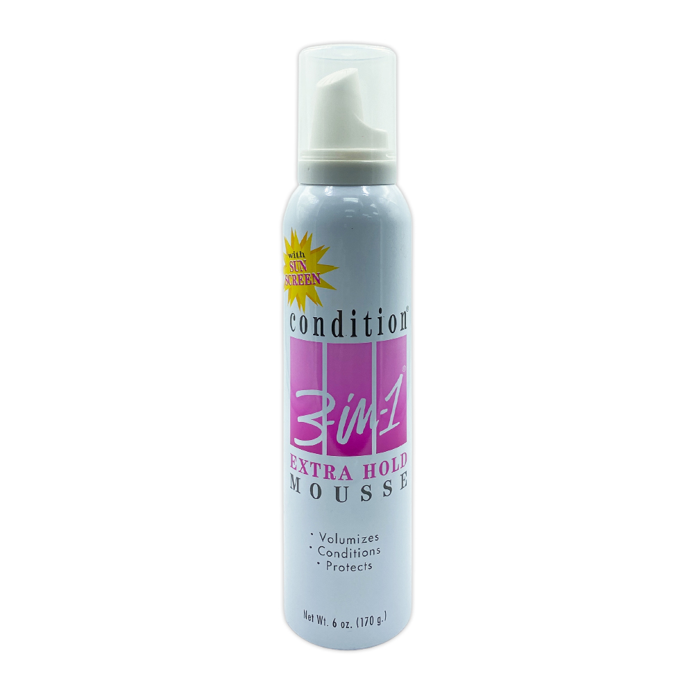 Condition 3 In 1 Hair Mousse Extra Hold With Sunscreen Volumizes Conditions Protects 6 Oz