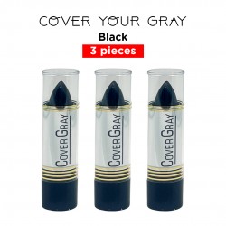 Cover Your Gray Hair Color Touch-Up Stick Instant Haircolor Lipstick Applicator - Black (3 Pack)