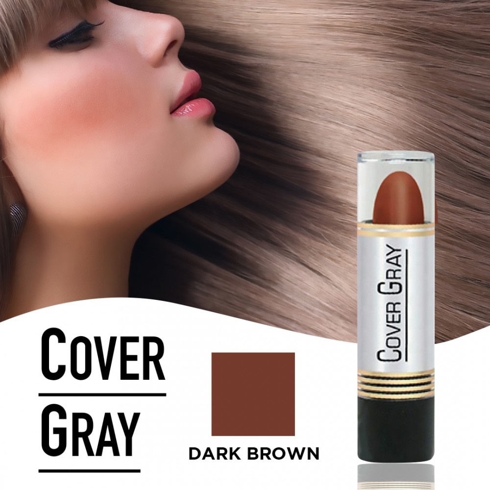 Free Shipping Cover Your Gray Hair Color Touch-Up Stick Instant Haircolor Lipstick Applicator - Dark Brown (3 Pack)