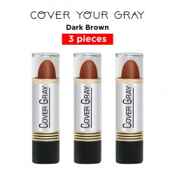 Cover Your Gray Hair Color Touch-Up Stick Instant Haircolor Lipstick Applicator - Dark Brown (3 Pack)