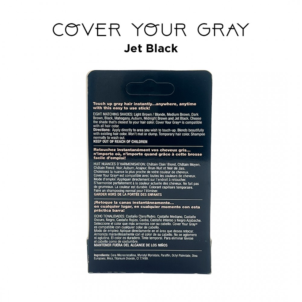 Free Shipping Cover Your Gray Hair Color Touch-Up Stick Instant Haircolor Lipstick Applicator - Jet Black (3 Pack)