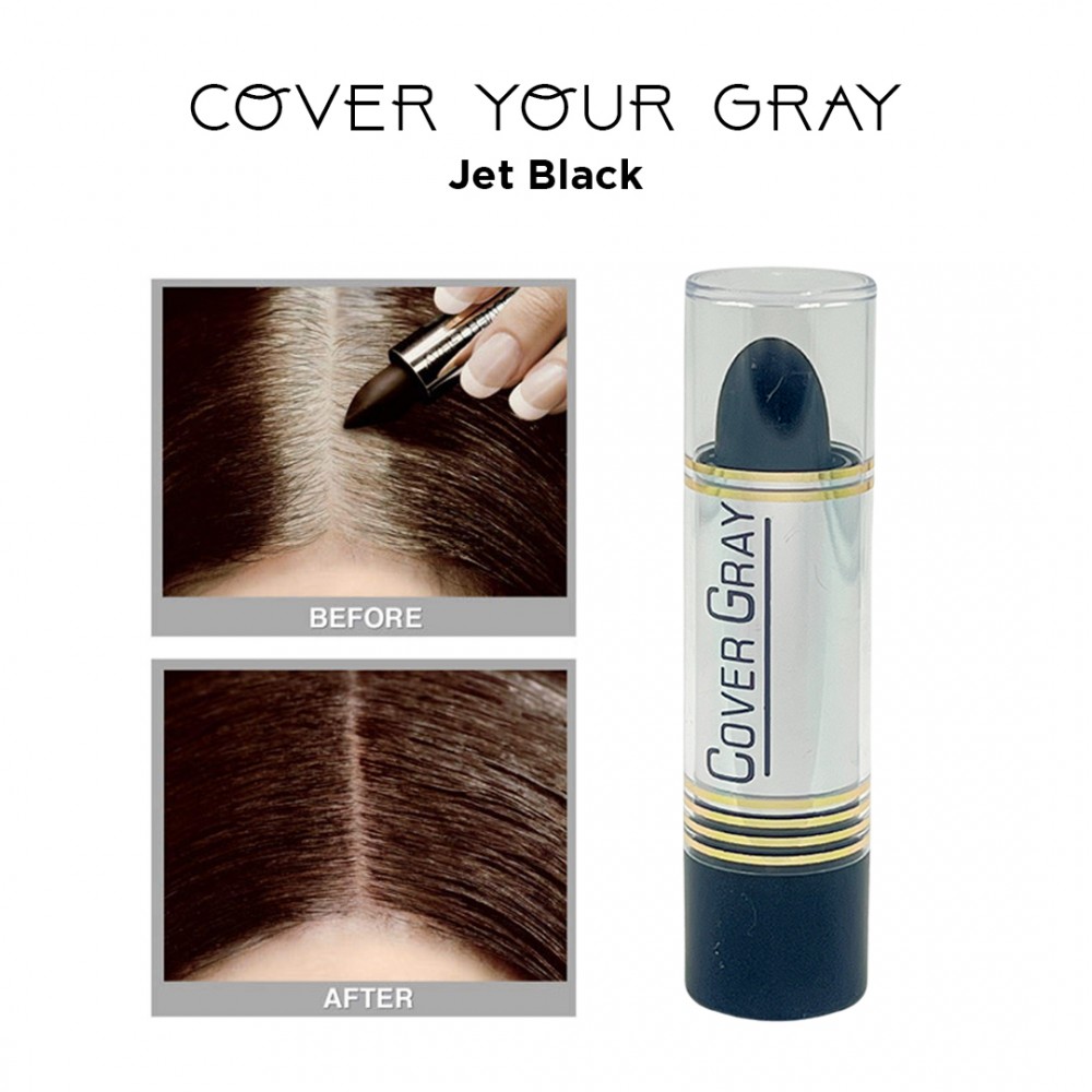 Free Shipping Cover Your Gray Hair Color Touch-Up Stick Instant Haircolor Lipstick Applicator - Jet Black (3 Pack)