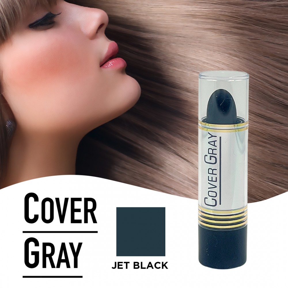 Free Shipping Cover Your Gray Hair Color Touch-Up Stick Instant Haircolor Lipstick Applicator - Jet Black (3 Pack)
