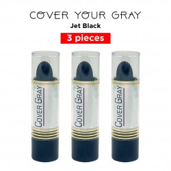 Cover Your Gray Hair Color Touch-Up Stick Instant Haircolor Lipstick Applicator - Jet Black (3 Pack)