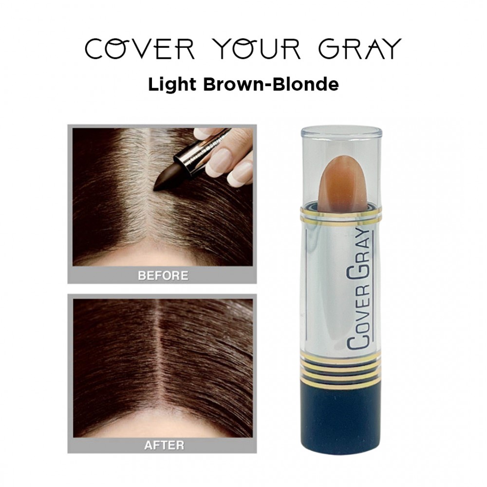 Free Shipping Cover Your Gray Hair Color Touch-Up Stick Instant Haircolor Lipstick Applicator - Light Brown Blonde (3 Pack)
