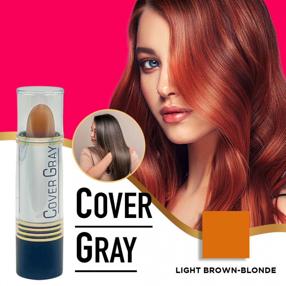 Free Shipping Cover Your Gray Hair Color Touch-Up Stick Instant Haircolor Lipstick Applicator - Light Brown Blonde (3 Pack)