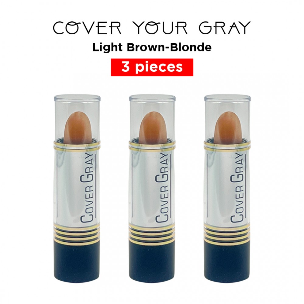 Free Shipping Cover Your Gray Hair Color Touch-Up Stick Instant Haircolor Lipstick Applicator - Light Brown Blonde (3 Pack)