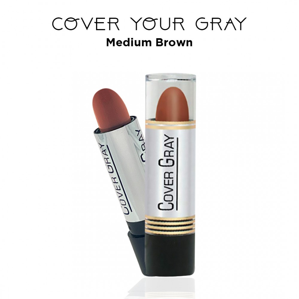 Free Shipping Cover Your Gray Hair Color Touch-Up Stick Instant Haircolor Lipstick Applicator - Medium Brown (3 Pack)