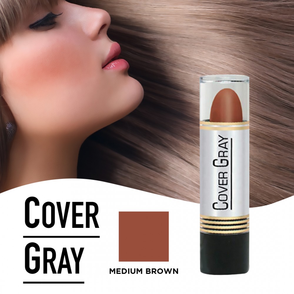 Free Shipping Cover Your Gray Hair Color Touch-Up Stick Instant Haircolor Lipstick Applicator - Medium Brown (3 Pack)