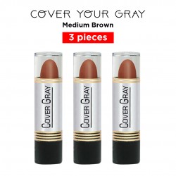 Cover Your Gray Hair Color Touch-Up Stick Instant Haircolor Lipstick Applicator - Medium Brown (3 Pack)