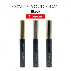 Cover Your Gray Brush-In Wand Waterproof Hair Color Touch-Up Mascara Wand Applicator - Black (3 Pack)