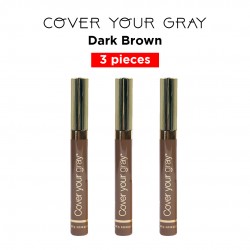 Cover Your Gray Brush-In Wand Waterproof Hair Color Touch-Up Mascara Wand Applicator - Dark Brown (3 Pack)