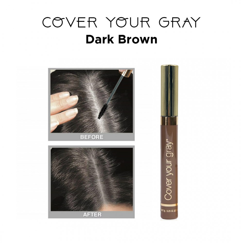 Free Shipping Cover Your Gray Brush-In Wand Waterproof Hair Color Touch-Up Mascara Wand Applicator - Dark Brown (3 Pack)