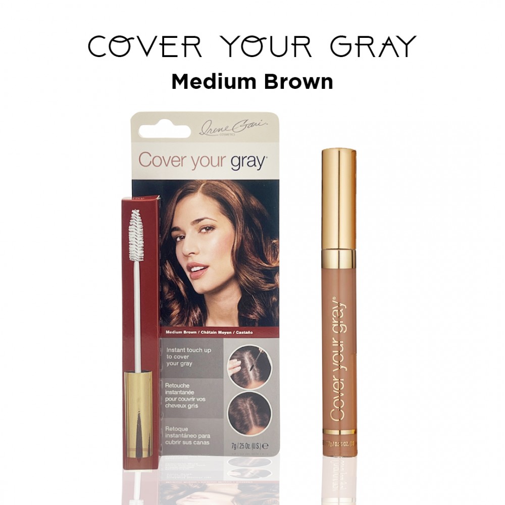 Free Shipping Cover Your Gray Brush-In Wand Waterproof Hair Color Touch-Up Mascara Wand Applicator - Medium Brown (3 Pack)