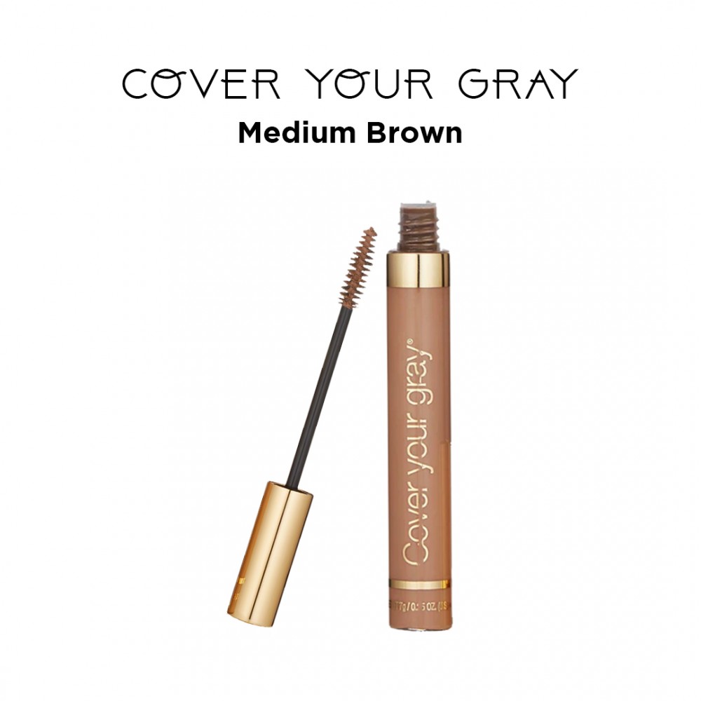 Free Shipping Cover Your Gray Brush-In Wand Waterproof Hair Color Touch-Up Mascara Wand Applicator - Medium Brown (3 Pack)