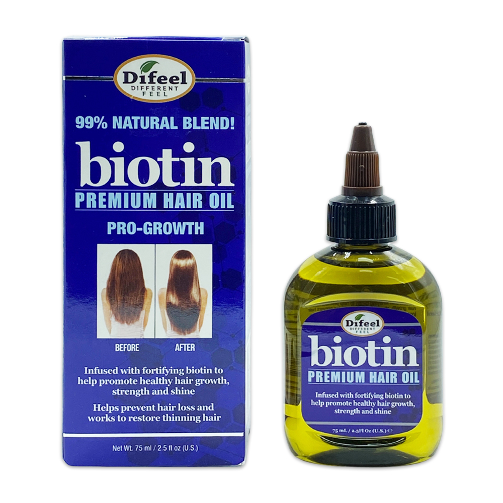 Difeel Different Feel 99% Natural Blend Biotin Premium Hair Oil Pro Growth Helps Prevent Hair Loss And Works To Restore Thinning Hair Oil 2.5 Oz