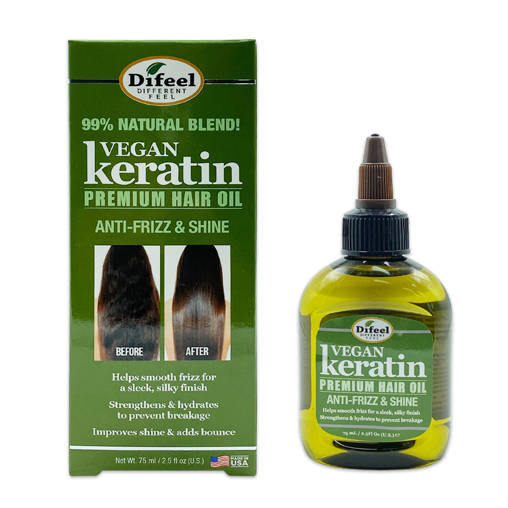 Difeel Different Feel 99% Natural Blend Vegan Keratin Premium Hair Oil Anti Frizz And Shine Helps Smooth Frizz For A Sleek Hair Oil 2.5 Oz