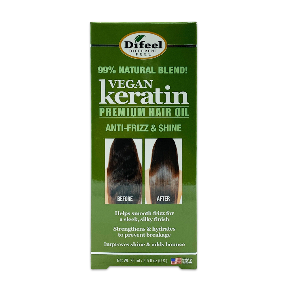 Difeel Different Feel 99% Natural Blend Vegan Keratin Premium Hair Oil Anti Frizz And Shine Helps Smooth Frizz For A Sleek Hair Oil 2.5 Oz