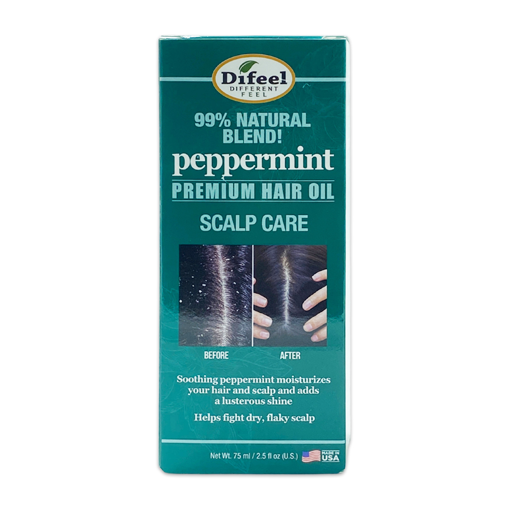 Difeel Different Feel 99% Natural Blend! Peppermint Premium Hair Oil Scalp Care Peppermint Moisturizes Your Hair And Scalp Hair Oil 2.5 Oz