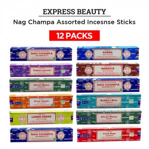 Easy Shine Beauty Nag Champa Assorted Incense Sticks Variety Set 1, Authentic Agarbatti For Relaxation And Non-Toxic Incense - (12 Pack Set)