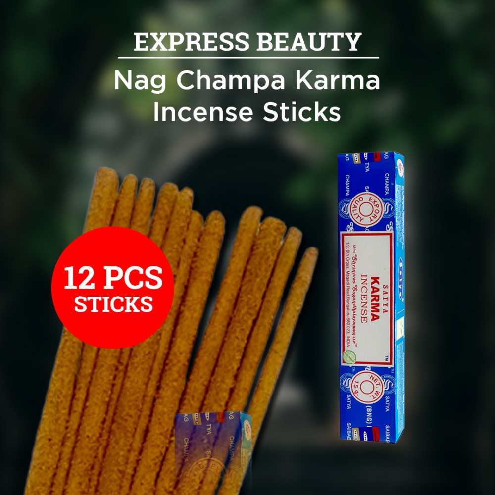 Free Shipping Easy Shine Beauty Nag Champa Karma Incense Sticks, Authentic Agarbatti for Relaxation and Non-Toxic Incense - (12 Pack Set)