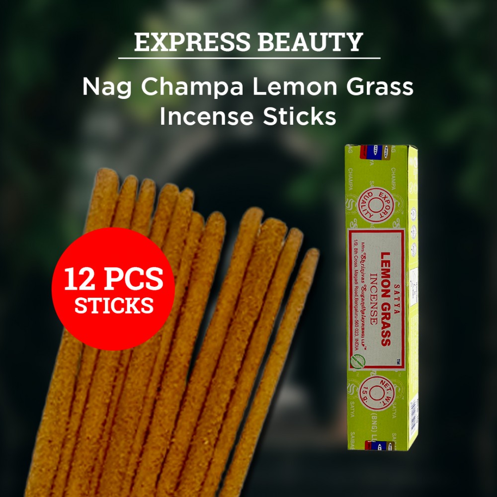 Free Shipping Easy Shine Beauty Nag Champa Lemon Grass Incense Sticks, Authentic Agarbatti for Relaxation and Non-Toxic Incense - (12 Pack Set)