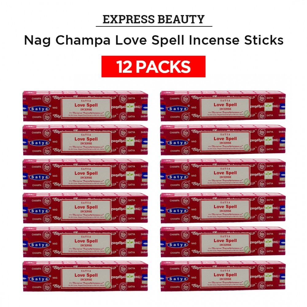 Free Shipping Easy Shine Beauty Nag Champa Love Spell Incense Sticks, Authentic Agarbatti for Relaxation and Non-Toxic Incense - (12 Pack Set)