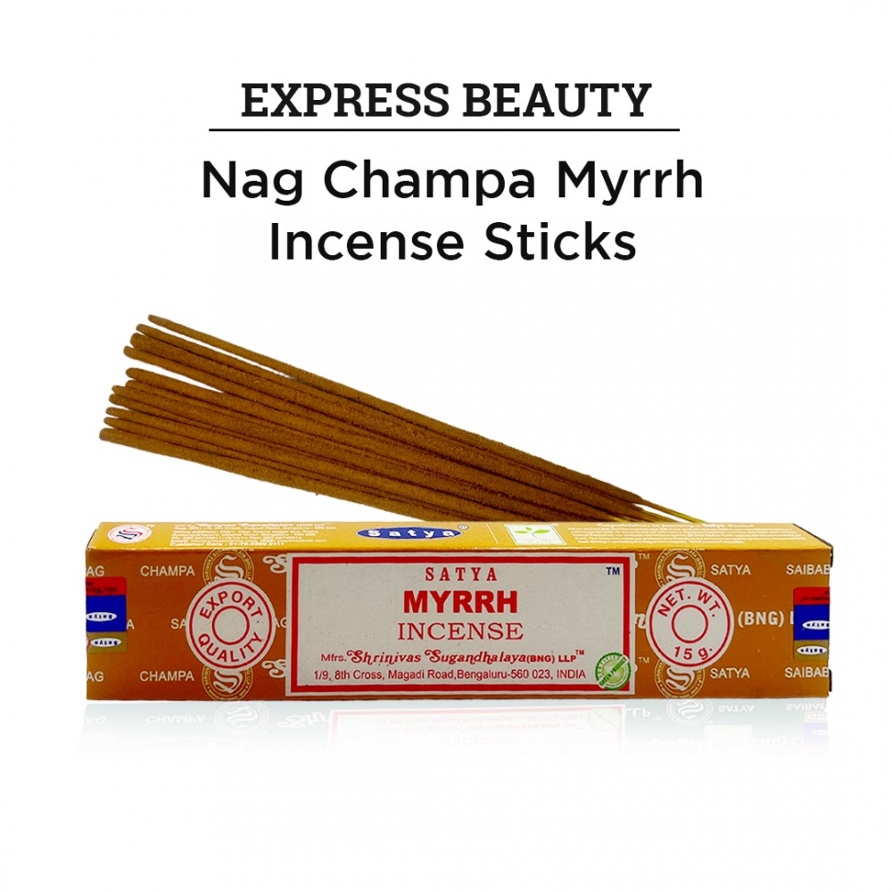 Free Shipping Easy Shine Beauty Nag Champa Myrrh Incense Sticks, Authentic Agarbatti for Relaxation and Non-Toxic Incense - (12 Pack Set)