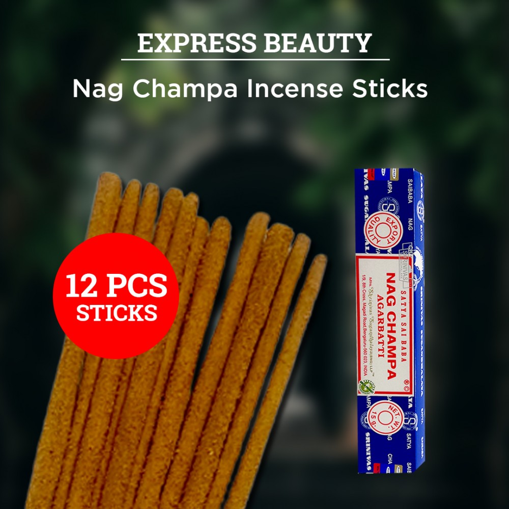 Free Shipping Easy Shine Beauty Nag Champa Incense Sticks, Authentic Agarbatti for Relaxation and Non-Toxic Incense - (12 Pack Set)