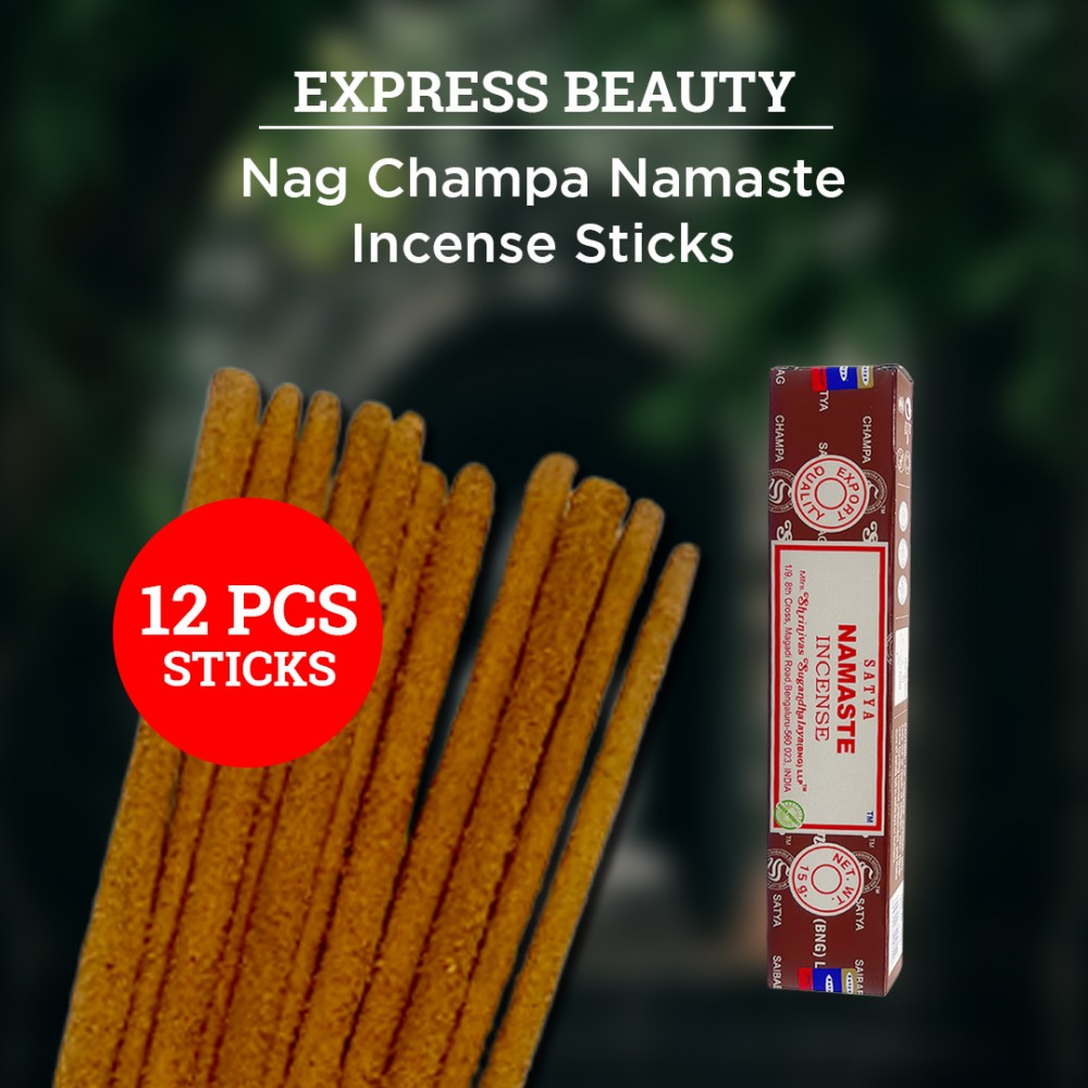 Free Shipping Easy Shine Beauty Nag Champa Namaste Incense Sticks, Authentic Agarbatti for Relaxation and Non-Toxic Incense - (12 Pack Set)