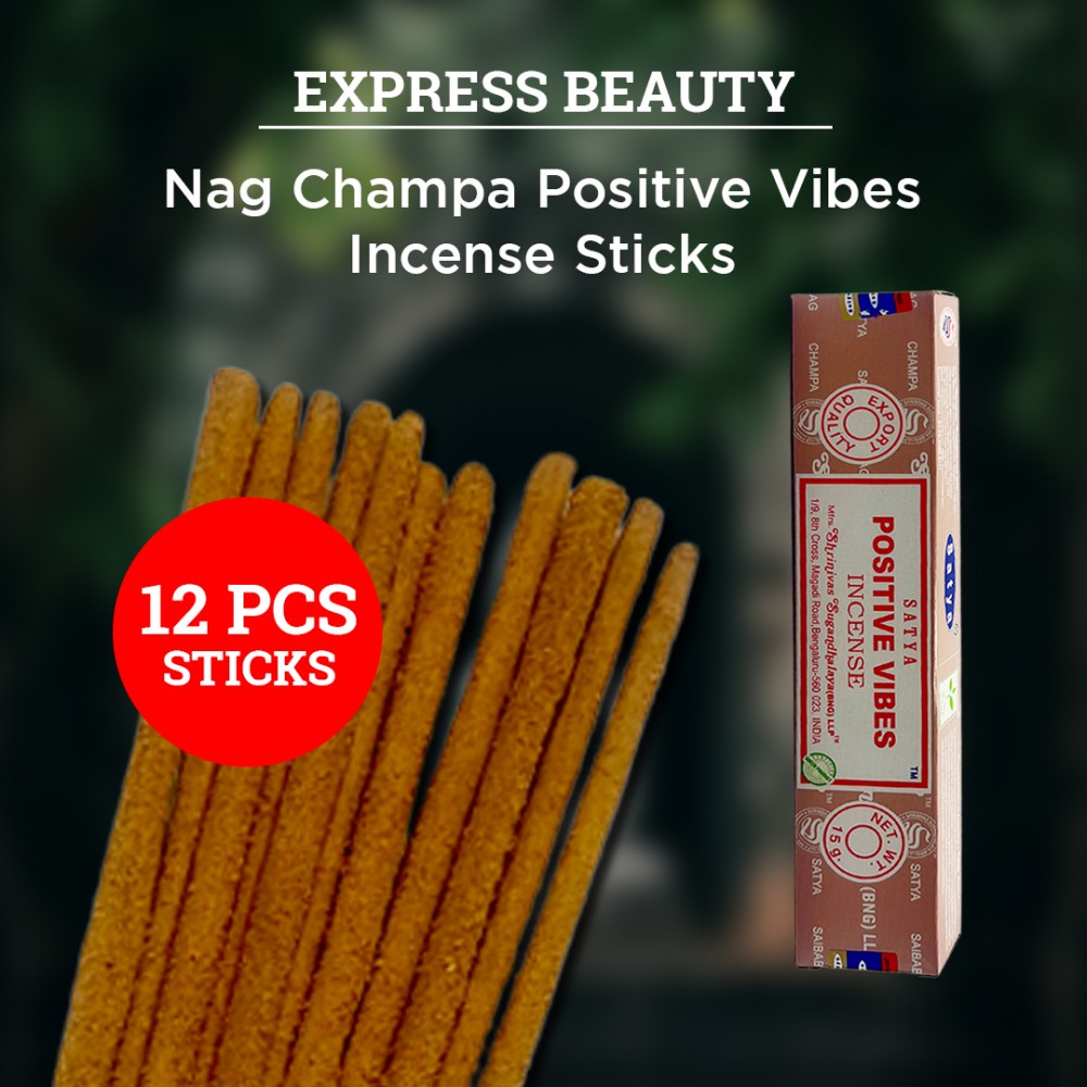 Free Shipping Easy Shine Beauty Nag Champa Positive Vibes Incense Sticks, Authentic Agarbatti for Relaxation and Non-Toxic Incense - (12 Pack Set)