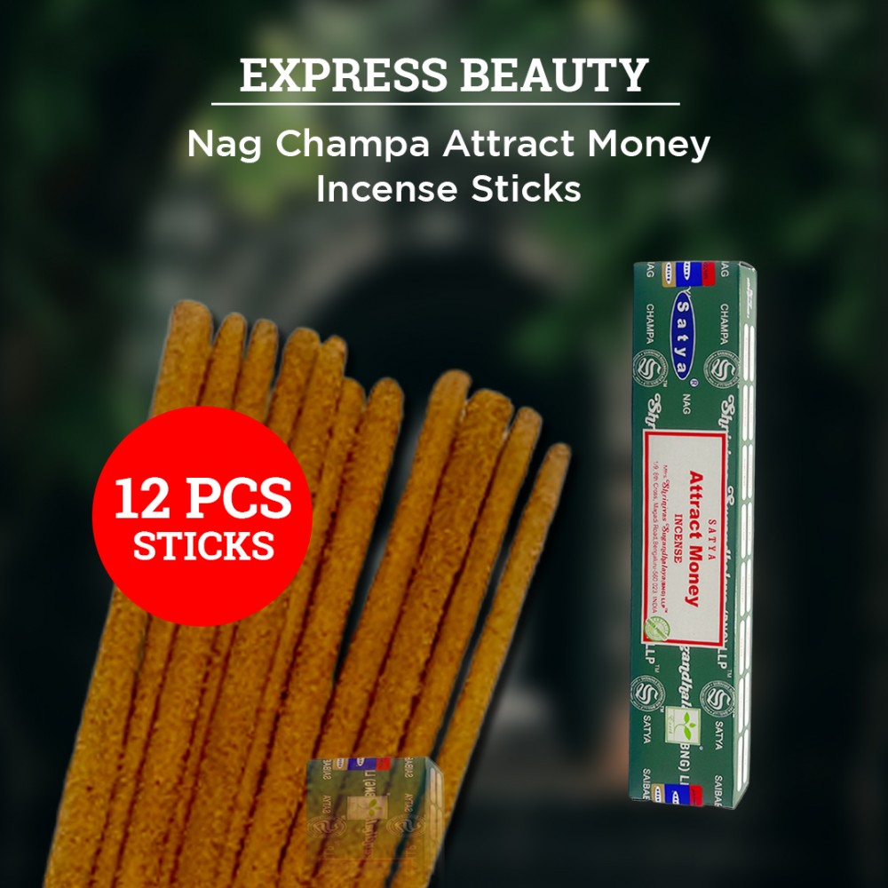Free Shipping Easy Shine Beauty Nag Champa Attract Money Incense Sticks, Authentic Agarbatti for Relaxation and Non-Toxic Incense - (12 Pack Set)