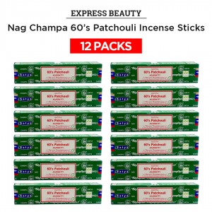 Easy Shine Beauty Nag Champa 60’s Patchouli Incense Sticks, Authentic Agarbatti For Relaxation And Non-Toxic Incense - (12 Pack Set)