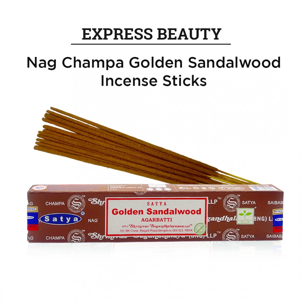 Free Shipping Easy Shine Beauty Nag Champa Golden Sandalwood Incense Sticks, Authentic Agarbatti for Relaxation and Non-Toxic Incense - (12 Pack Set)