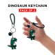 Free Shipping Ebo Premium Silicone Keychain Cartoon Dinosaur Key Ring for Kids Dinosaur Key Chain ( Dark Green ) - 2 Pcs