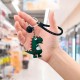 Free Shipping Ebo Premium Silicone Keychain Cartoon Dinosaur Key Ring for Kids Dinosaur Key Chain ( Dark Green ) - 2 Pcs