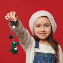 Ebo Premium Silicone Keychain Cartoon Dinosaur Key Ring For Kids Dinosaur Key Chain ( Dark Green ) - 2 Pcs Ebo Premium Silicone Keychain Cartoon Dinosaur Key Ring For Kids Dinosaur Key Chain ( Dark Green ) - 2 Pcs