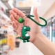 Free Shipping Ebo Premium Silicone Keychain Cartoon Dinosaur Key Ring for Kids Dinosaur Key Chain ( Green ) - 2 Pcs
