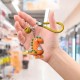 Free Shipping Ebo Premium Silicone Keychain Cartoon Dinosaur Key Ring for Kids Dinosaur Key Chain ( Orange ) - 2 Pcs