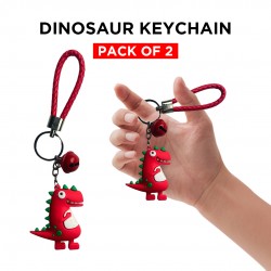 Ebo Premium Silicone Keychain Cartoon Dinosaur Key Ring For Kids Dinosaur Key Chain ( Red ) - 2 Pcs Ebo Premium Silicone Keychain Cartoon Dinosaur Key Ring For Kids Dinosaur Key Chain ( Red ) - 2 Pcs