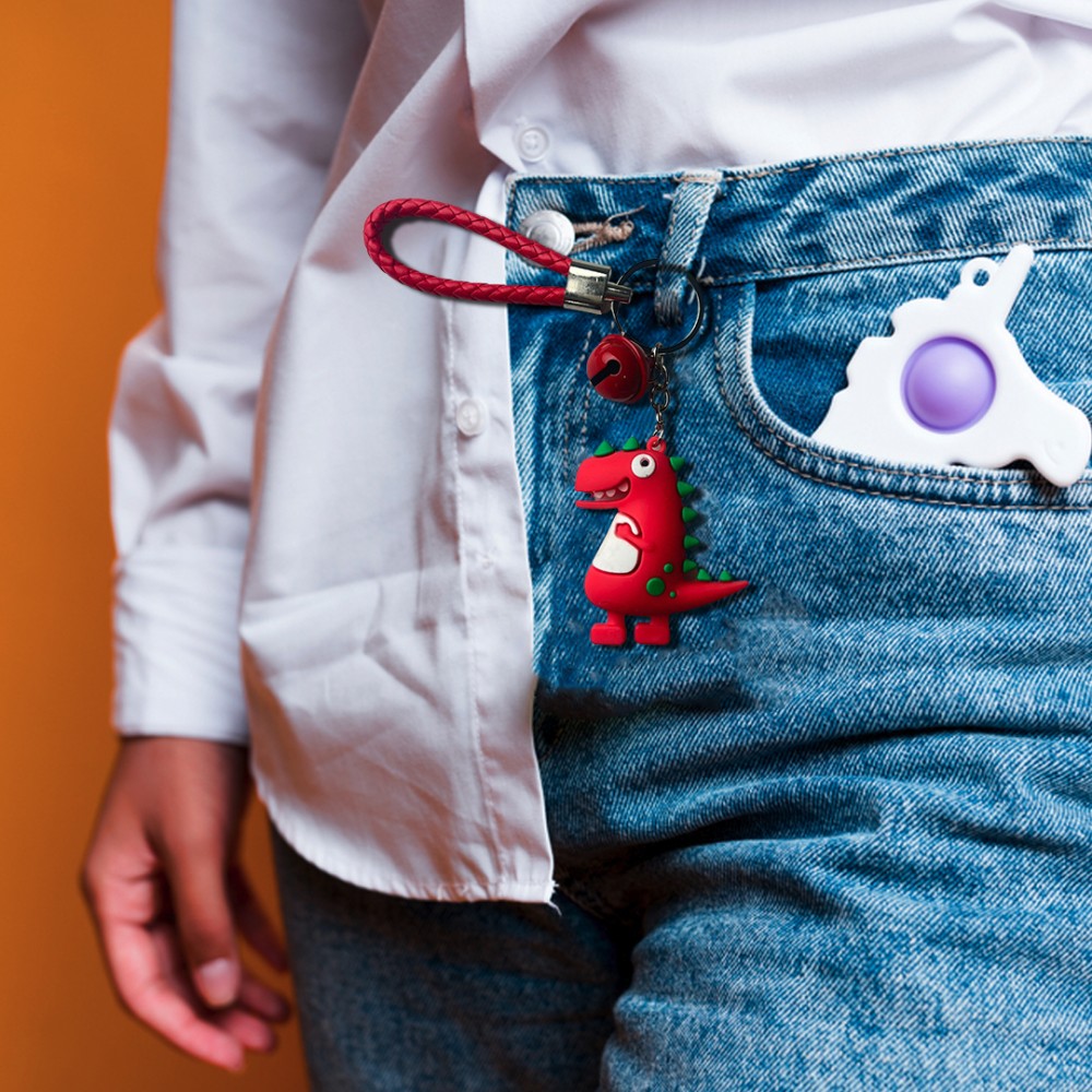 Free Shipping Ebo Premium Silicone Keychain Cartoon Dinosaur Key Ring for Kids Dinosaur Key Chain ( Red ) - 2 Pcs Free Shipping Ebo Premium Silicone Keychain Cartoon Dinosaur Key Ring for Kids Dinosaur Key Chain ( Red ) - 2 Pcs