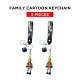 Free Shipping Ebo Premium Anime Character Silicone Family Model Keychain Cartoon Key Ring for Kids Family Dad Key Chain - 2 Pcs