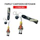 Free Shipping Ebo Premium Anime Character Silicone Family Model Keychain Cartoon Key Ring for Kids Family Dad Key Chain - 2 Pcs