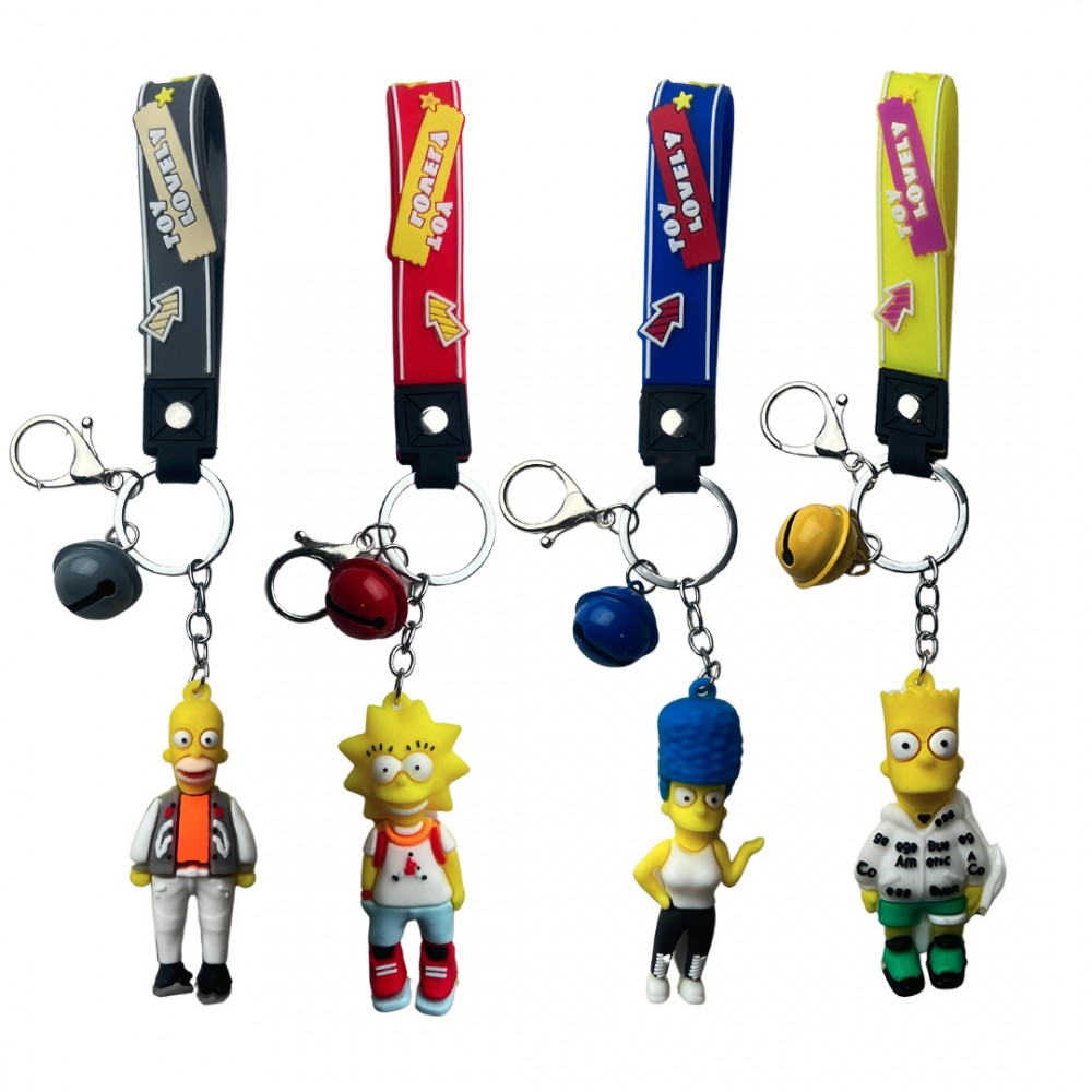 Free Shipping Ebo Premium Anime Character Silicone Family Model Keychain Cartoon Key Ring for Kids Family Dad Key Chain - 2 Pcs