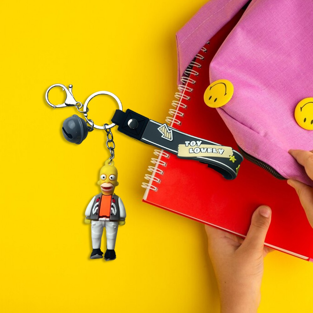 Free Shipping Ebo Premium Anime Character Silicone Family Model Keychain Cartoon Key Ring for Kids Family Dad Key Chain - 2 Pcs