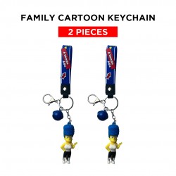 Ebo Premium Anime Character Silicone Family Model Keychain Cartoon Key Ring For Kids Family Mom Key Chain - 2 Pcs