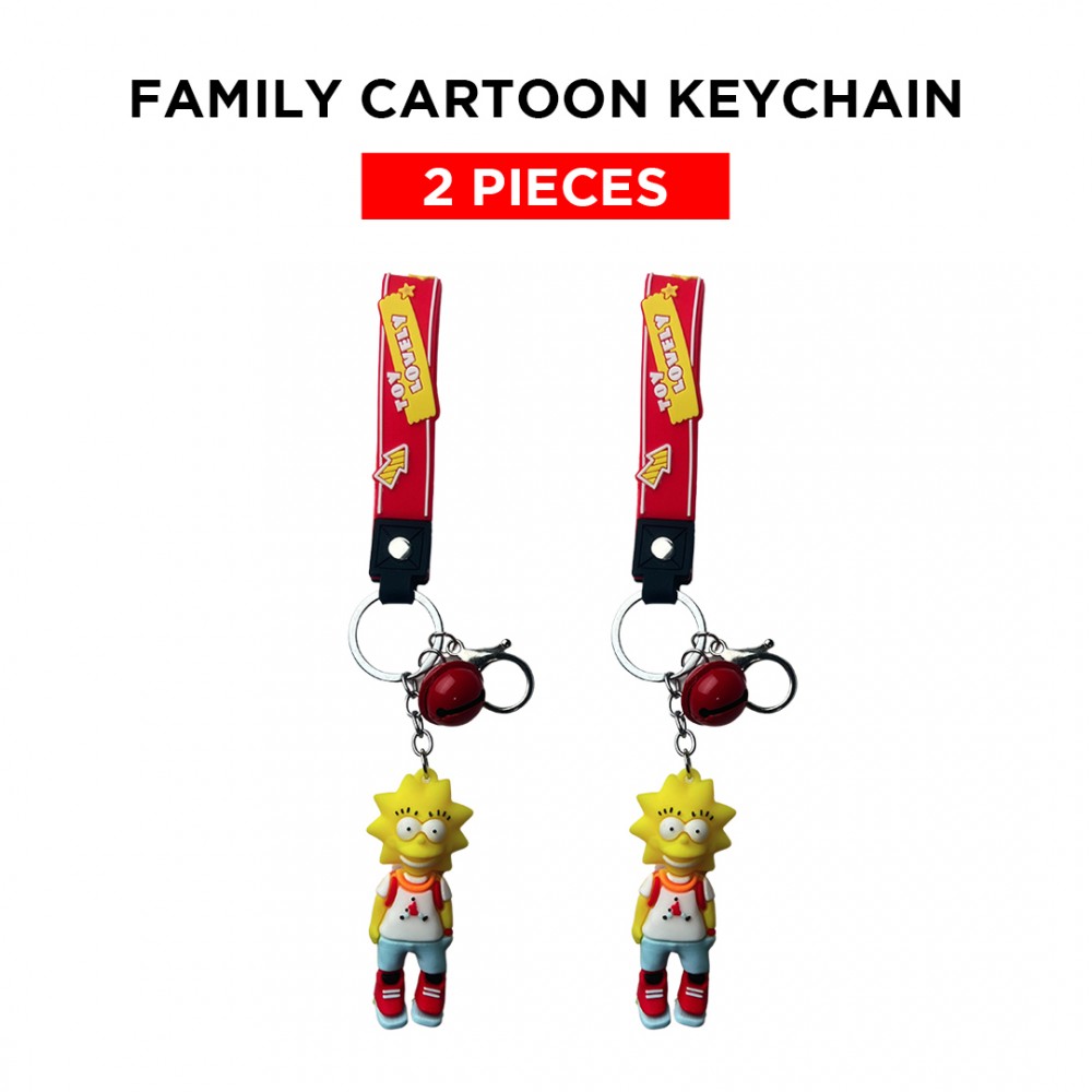 Free Shipping Ebo Premium Anime Character Silicone Family Model Keychain Cartoon Key Ring for Kids Family Girl Key Chain - 2 Pcs