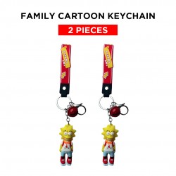 Ebo Premium Anime Character Silicone Family Model Keychain Cartoon Key Ring For Kids Family Girl Key Chain - 2 Pcs