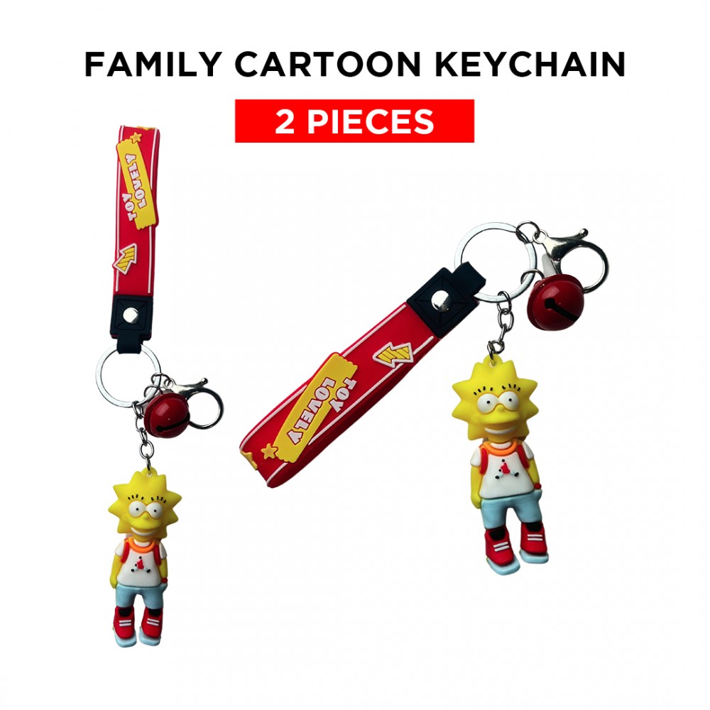 Free Shipping Ebo Premium Anime Character Silicone Family Model Keychain Cartoon Key Ring for Kids Family Girl Key Chain - 2 Pcs