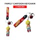 Free Shipping Ebo Premium Anime Character Silicone Family Model Keychain Cartoon Key Ring for Kids Family Girl Key Chain - 2 Pcs